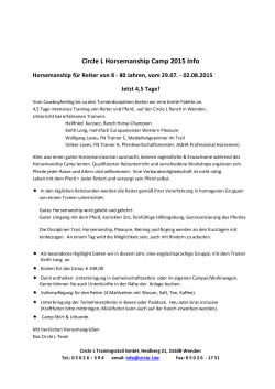 Circle L Horsemanship Camp 2015 Info