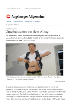 Zum Bericht in der Augsburger Allgemeinen