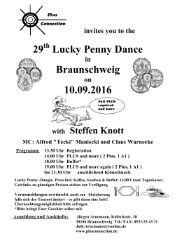 Vorflyer 29 Lucky Penny Dance Braunschweig 10.09.2016