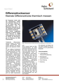 Differenzdrucksensor Kleinste Differenzdr&uuml;cke thermisch messen