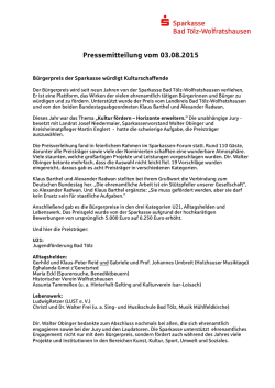 Pressemitteilung vom 03.08.2015