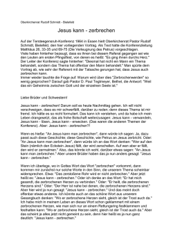 Jesus kann &mdash; zerbrechen
