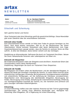 Erbschaft und Schenkung