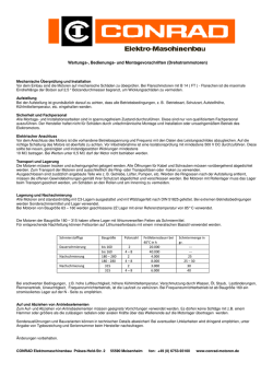 Wartungs-, Bedienungs- und Montagevorschriften (Drehstrommotoren)