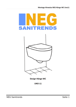 Montage Hinweise NEG H&auml;nge-WC Uno11