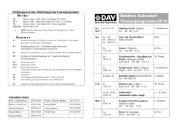 Sektion Aulendorf Tourenprogramm 2016 - DAV