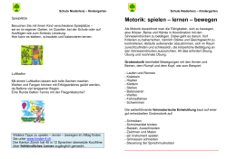 Motorik: spielen – lernen – bewegen