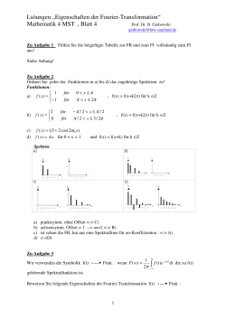 Lsöungen „Eigenschaften der Fourier