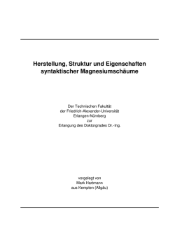 Herstellung, Struktur und Eigenschaften syntaktischer