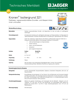 Technisches Merkblatt Kronen® Isoliergrund 321