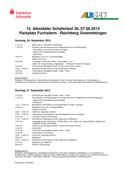 Programm Schäferfest 2015