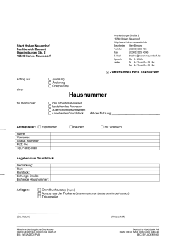 Hausnummer Formular
