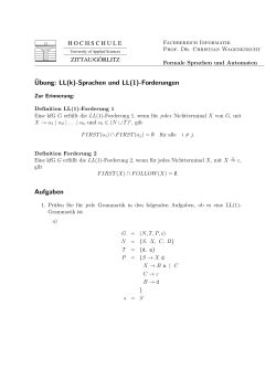 Ubung: LL(k)-Sprachen und LL(1)
