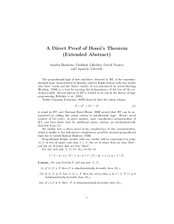 A Direct Proof of Hosoi`s Theorem (Extended Abstract)