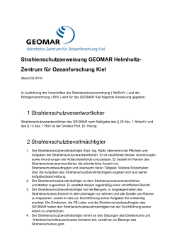 Strahlenschutzanweisung GEOMAR Helmholtz