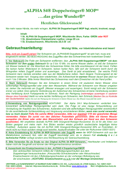 &bdquo;ALPHA S4&reg; Doppelwringer&reg; MOP&ldquo; &hellip;.das gr&uuml;ne Wunder&reg;&ldquo;