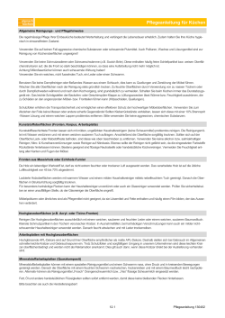 Pflegeanleitung - Alpnach Küchen AG