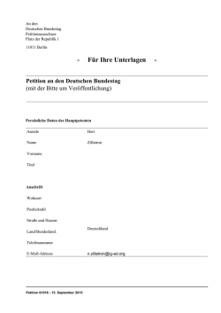 Petition - Interessengemeinschaft E