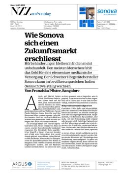 Zukunftsmarkt erschliesst