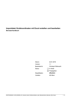 Importdatei Grobkoordinaten mit Excel erstellen und bearbeiten