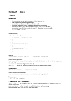 Handout 1 &mdash; Basics