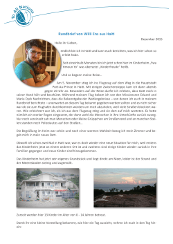 Erster Brief aus Haiti von Willi