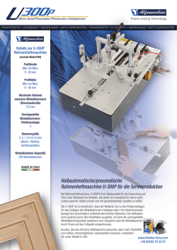 Halbautomatische/pneumatische Rahmenheftmaschine U