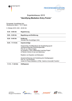 Identifying Mediation Entry Points
