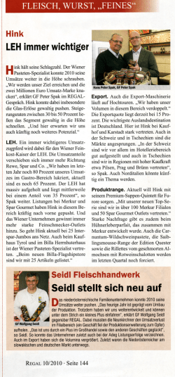 Regal - Seidl stellt sich neu auf