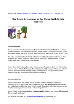 Der 5. und 6. Jahrgang an der Klaus-Groth