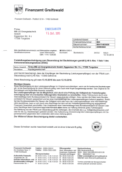 Freistellungsbescheinigung - ME