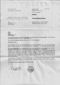 Freistellungsbescheinigung für