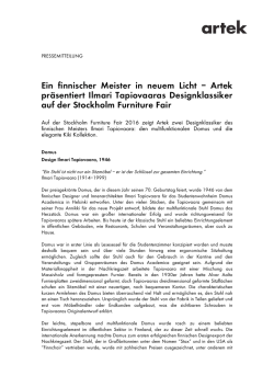 Ein finnischer Meister in neuem Licht &ndash; Artek pr&auml;sentiert Ilmari