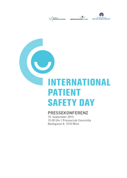 Pressekonferenz - 1. Internationaler Tag der Patientensicherheit
