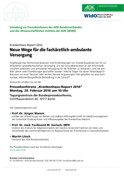 Pressekonferenz „Krankenhaus-Report 2016“ - AOK