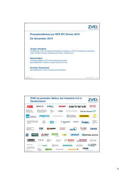 Präsentation: ZVEI-Pressekonferenz zur SPS IPC Drives 2015
