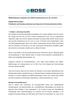 BDSE-Pressetext zur GDS-Pressekonferenz vom 29.07.2015