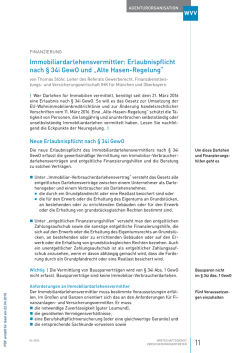 immobiliardarlehensvermittler: erlaubnispflicht nach &sect; 34i