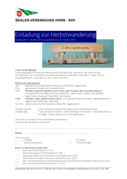 Einladung zur Herbstwanderung - SVH