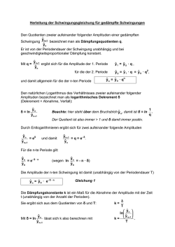 Herleitung der Schwingungsgleichung f&uuml;r ged&auml;mpfte