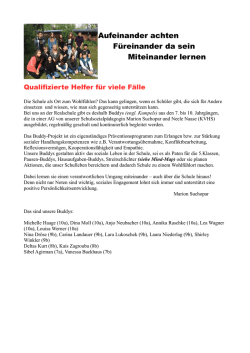 Aufeinander achten Füreinander da sein Miteinander lernen