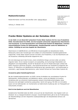 Franke Water Systems an der Swissbau 2016