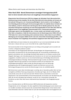 Otter‐Rock 2016: Bernd Zimmermann verweigert Vertragsunterschrift