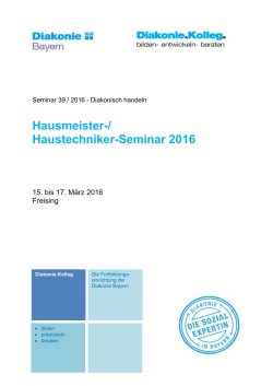 Hausmeister-/ Haustechniker-Seminar 2016