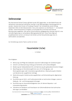 Hausmeister (m/w) - International School Campus Hamburg