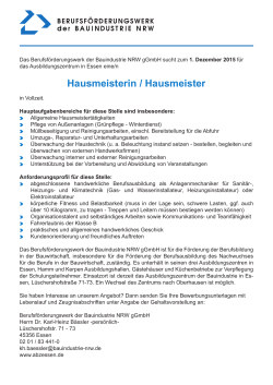 Hausmeisterin / Hausmeister - Berufsförderungswerk der