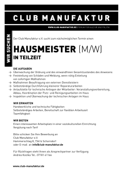 HAUSMEISTER (m/w)