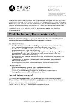 Chef-Techniker / Hausmeister (w/m)