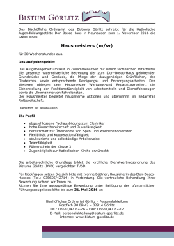 Hausmeisters (m/w)