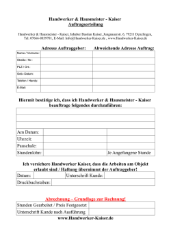 Handwerker & Hausmeister - Kaiser Auftragserteilung Adresse